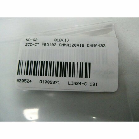 Zcc-Ct CARBIDE INSERT, 10PK YBD102 CNMA120412 CNMA433